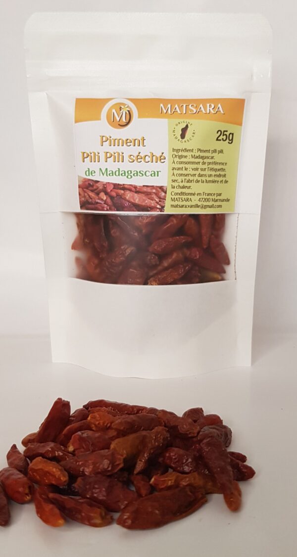 Piment pili pili séché de Madagascar 25g